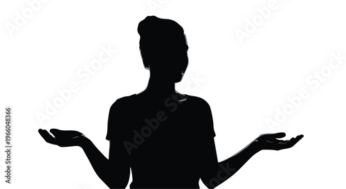 Silhouette of woman presenting or explaining something