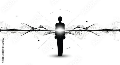 businessman with glowing brain surrounded by neural network connections