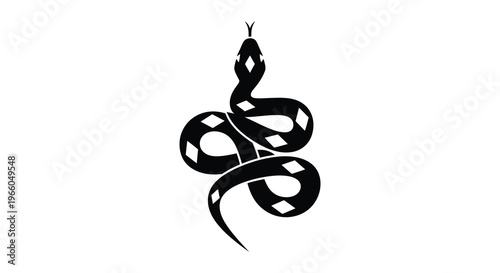 A striking black silhouette of a coiled cobra poised and ready to strike showcasing its elegant form silhouette high quality professional