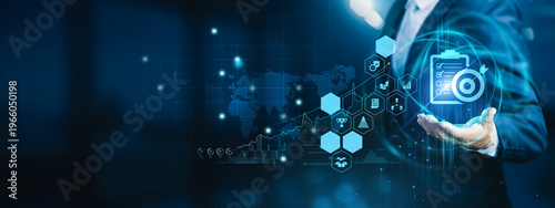 Принти на полотні Industry professional holding reports