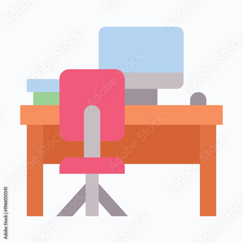 Workplace Icon, Flat style vector icon, 
