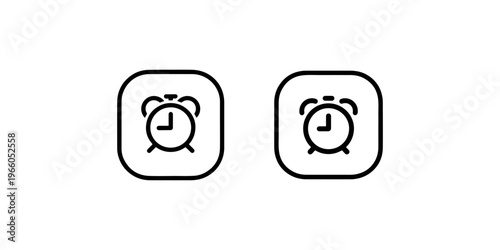 Alarm clock icons symbolizing time management and wake up reminders for scheduling appointments and daily organization tasks in modern design