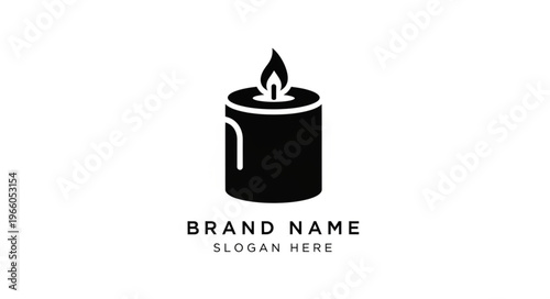Simple Black Candle Flame Icon Logo Design.