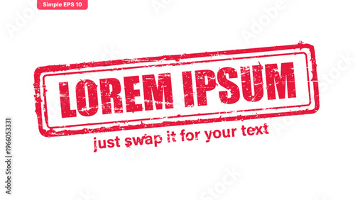 official stamp label red rubber stamp vector with distressed ink texture and clean frame, built for packaging, shipping labels, office paperwork, certification workflows, and commercial branding use.