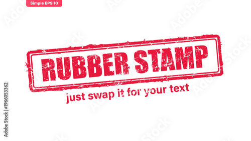 official stamp label red rubber stamp vector with distressed ink texture and clean frame, built for packaging, shipping labels, office paperwork, certification workflows, and commercial branding use.