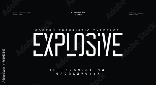 Explosive Minimal font creative modern alphabet. Typography minimalist style fonts set. vector illustration
