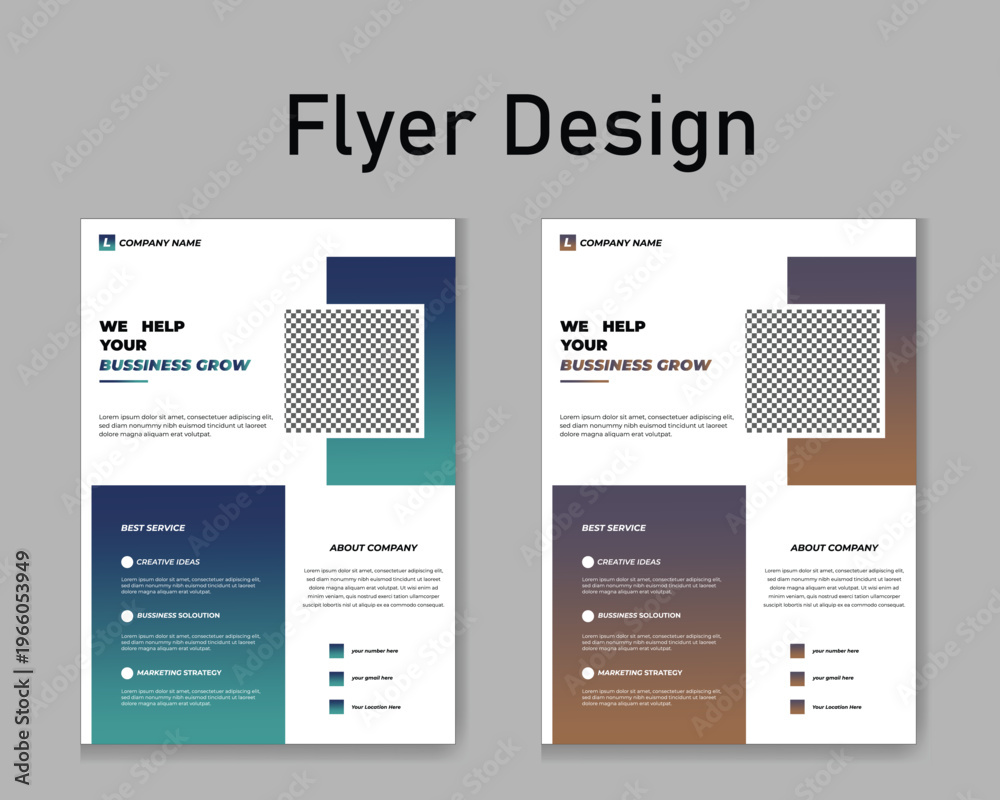 Obraz premium Digital marketing agency flyer template layout with Clean & Modern Design ,Minimal & Creative