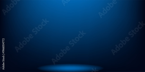 smooth gradient dark blue light studio room with copy space for you design background