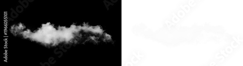 Vászonkép Realistic and dynamic wispy white smoke or cloud element with natural texture pe