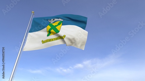 A bandeira de Santo André, município do estado de São Paulo, Brasil - Ilustração 3D
