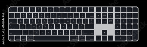 Photos Modern slim keyboard isolated on black background