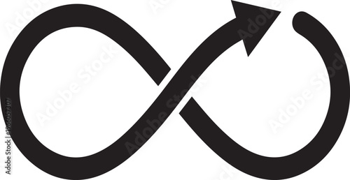 Infinity Ribbon Loop Return Arrow Silhouettes