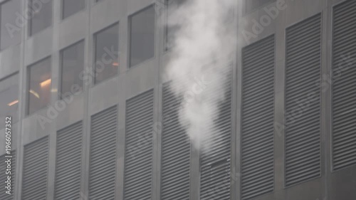 Steam Released From Tall Office Building