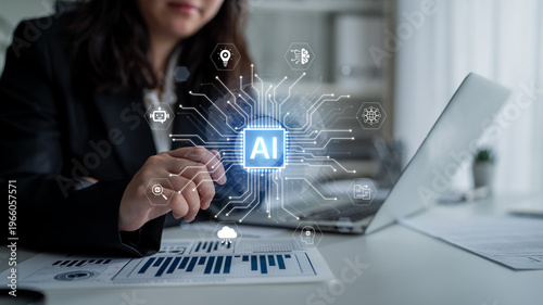 Fotografija AI processor accelerates training inference for AI cloud service hub, enable smart scalable AI automation, secure data process, real time AI intelligence across connected NLP infrastructure