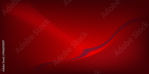 Dynamic abstract red background featuring halftone dot pattern combined with smooth flowing wave shapes and gradient lighting. The modern dotted texture creates a bold futuristic design suitable for b