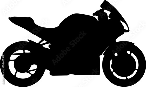 Silhouette of a Sporty Motorcycle, a powerful two-wheeled vehicle for speed and performance