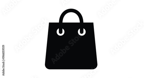 A simple black handbag icon with handles a modern silhouette