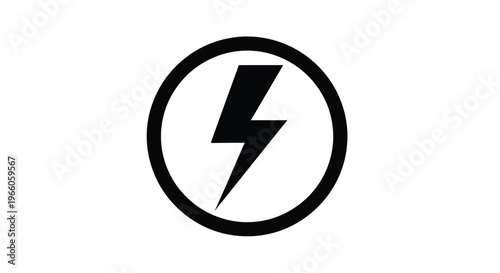 Free Download Black circle contains a lightning bolt symbol a bold silhouette - GFXLoad