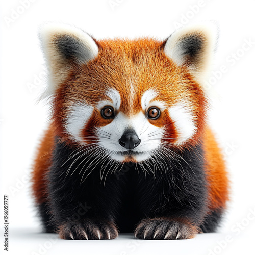  red panda on a white background. 8k