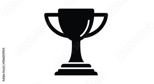 A black trophy icon with curved handles a simple silhouette