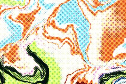 Colorful Liquid Ink Halftone Background