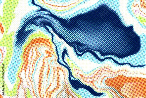 Colorful Liquid Ink Halftone Background