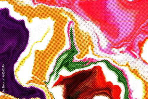 Colorful Liquid Ink Halftone Background