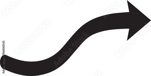 Flexible S Curve Flowing Arrow Silhouettes