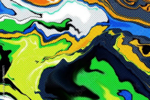 Colorful Liquid Ink Halftone Background