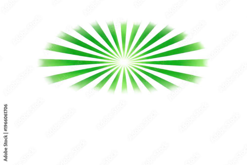 Obraz premium Green sun rays oval shape abstract background graphic element as transparent PNG 