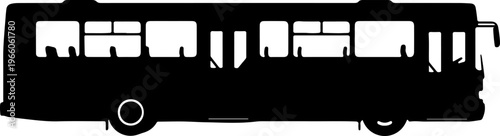 Public transportation bus silhouette vector illustration representing urban travel and city mobility