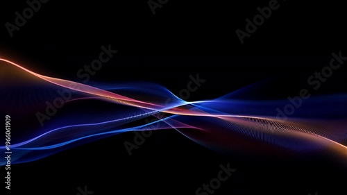 Abstract Colorful Glowing Wave on Black Background, Fluid Light Streaks Motion Animation with Alpha Channel, Seamless Loop 4K resolution
