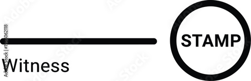 Signature line on legal document with witness stamp placeholders