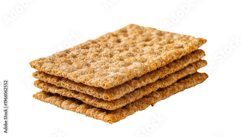 Photos Five stacked crispy rye crispbreads, isolated on transparent background