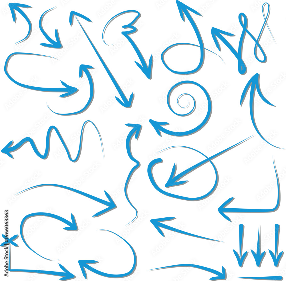 Fototapeta premium Set of arrow icons. vector illustration arrow shapes in various styles.
