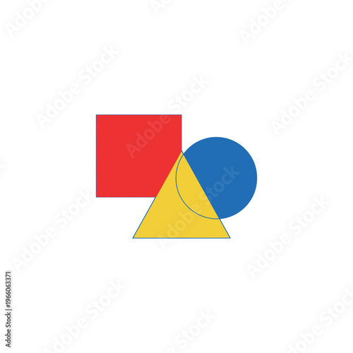 Free Download Geometric Shapes Red Square Yellow Triangle Blue Circle. - GFXLoad