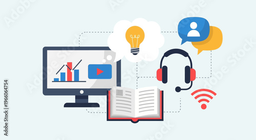 Online Education Learning Concept Illustration.