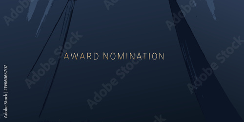 Dark blue background with the text award nomination in gold