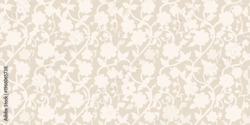 Delicate floral pattern in shades of beige and off white