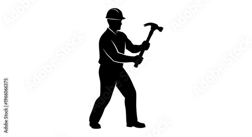 1 may, may day, Labor day icons representing international workers, silhouette of a miner or builder swinging a pickaxe, vector