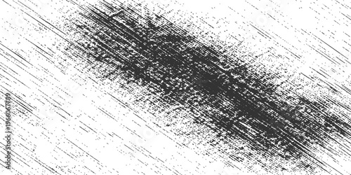 Abstract grunge background featuring a black and white vector pattern with vintage ink texture and a rough paint design on a grey paper illustration