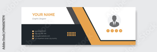 Modern Corporate Email Signature Template – Professional Contact Info Banner Layout.