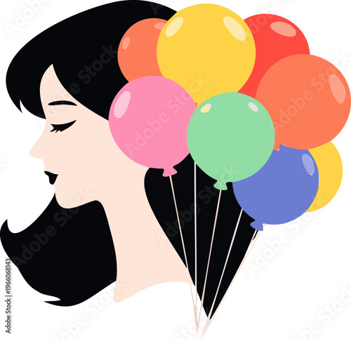 High contrast vector illustration of mother and baby