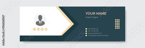 Modern Corporate Email Signature Template – Professional Contact Info Banner Layout.