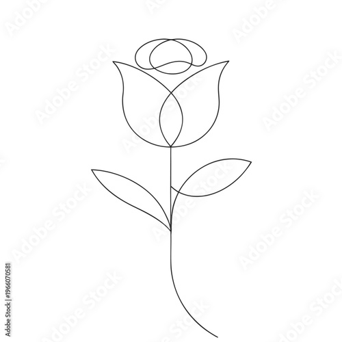 Simple Flower Line Drawing