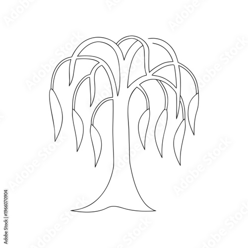 Simple Tree Line Drawing
