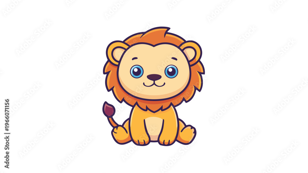 Obraz premium Cute Smiling Kawaii Character Minimal Flat Vector Illustration, Adorable Cartoon Mascot SVG