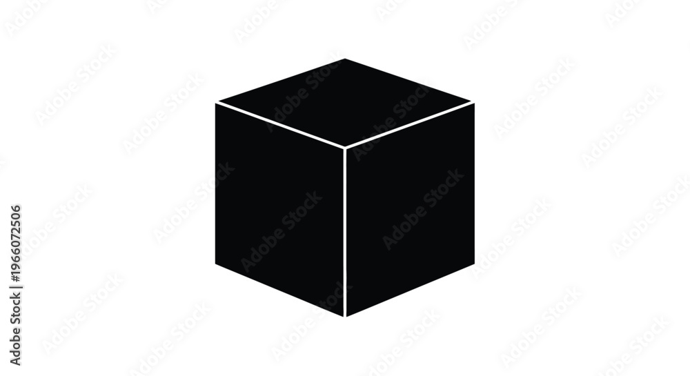 Fototapeta premium Isometric view of a black cube on a white background