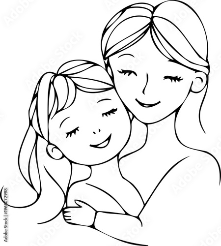 Elegant maternal love graphic for parenting blog or logo