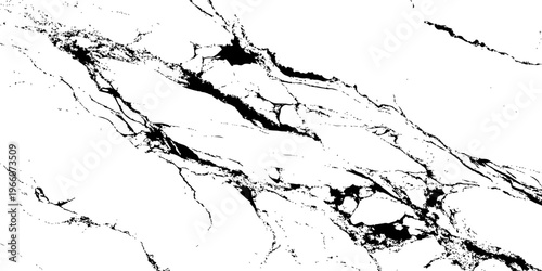Minimal white marble texture with fine, sharp black veins and scattered organic patterns. Perfect for elegant backgrounds, product packaging, and modern architectural surface designs.	